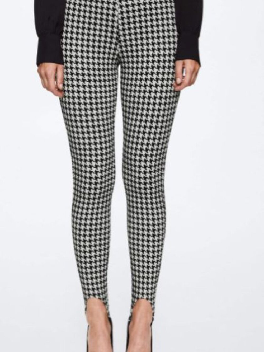 Mango Houndstooth Stirrup Legging